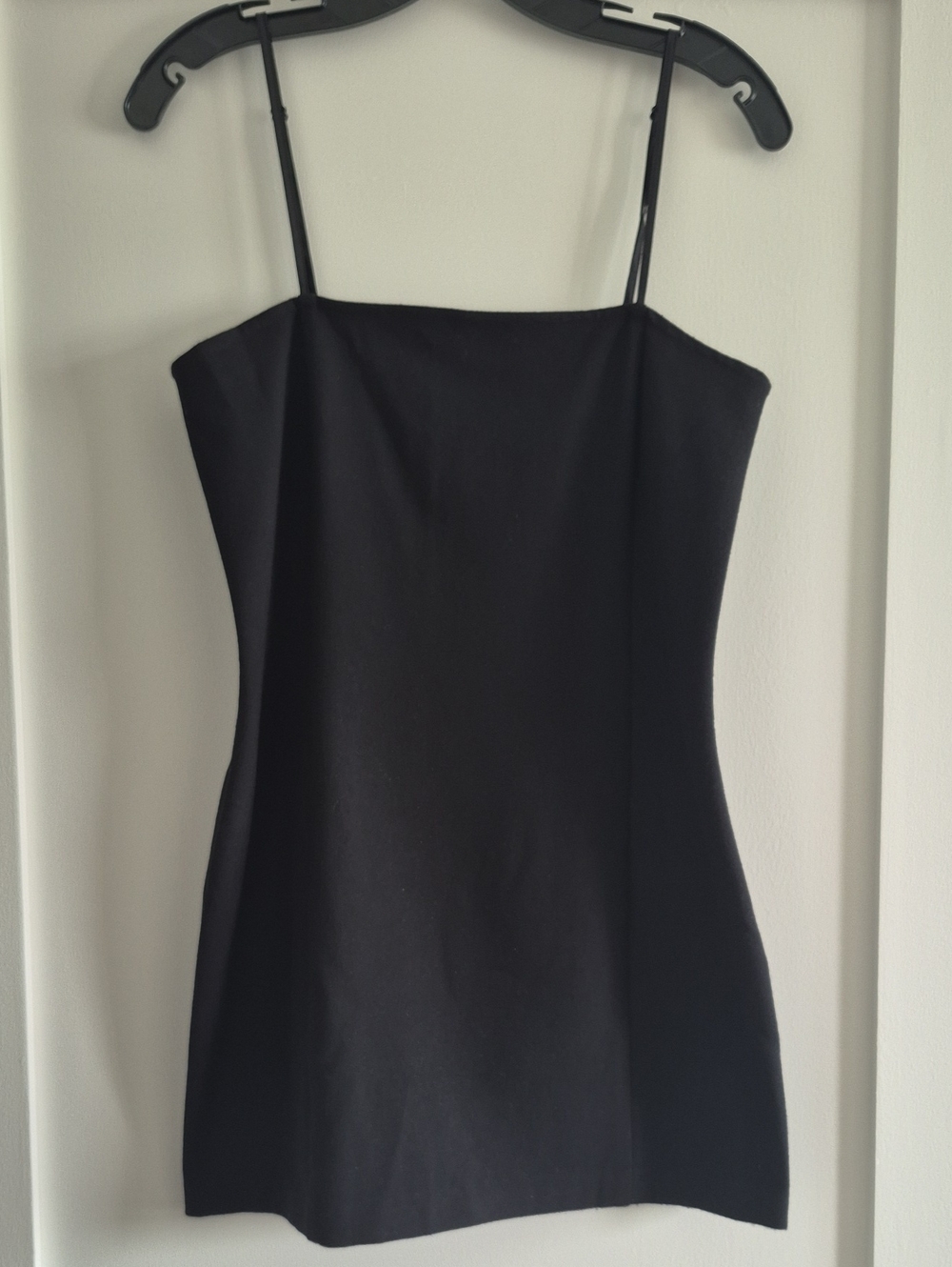 NWT Callipygian Classic Black Spaghetti-Strap Mini Dress, US 6